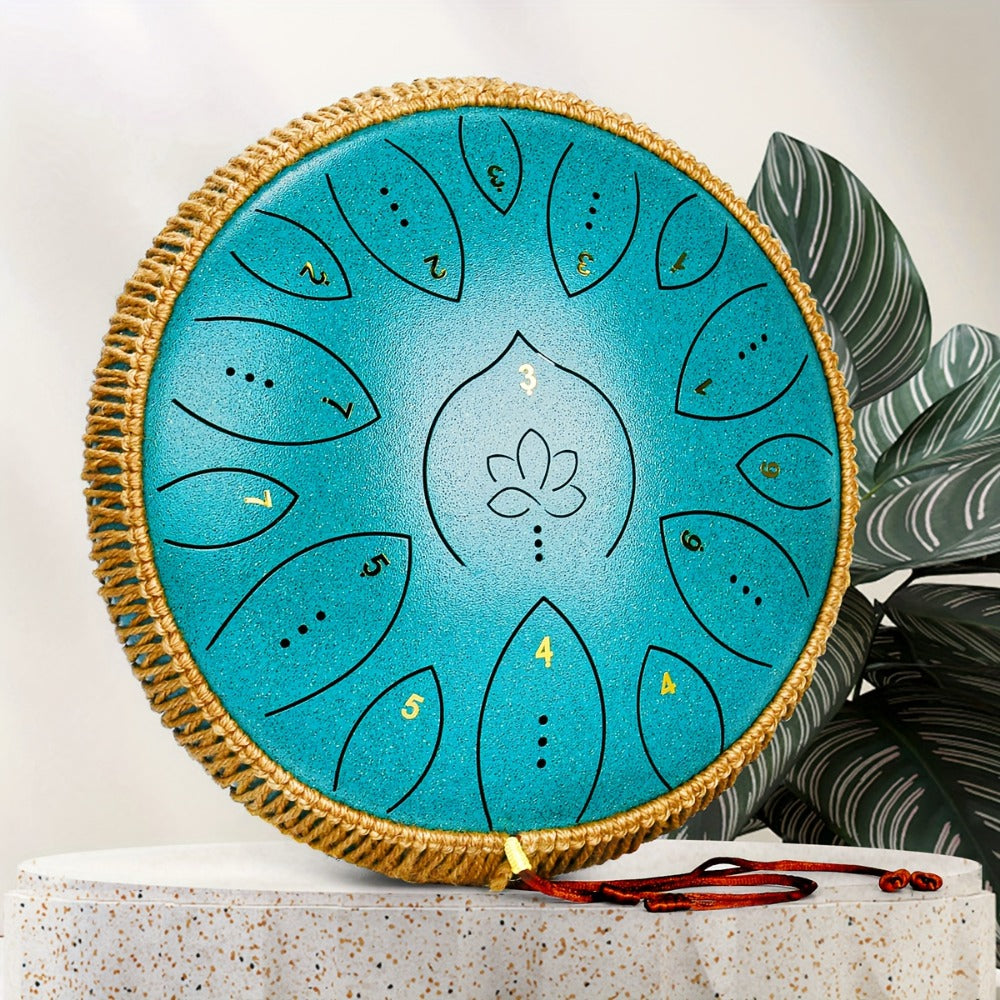 Steel Tongue Drum, 13-Inch 15-Note C Major Set with Mallets and Songbook detail image - detail view 3