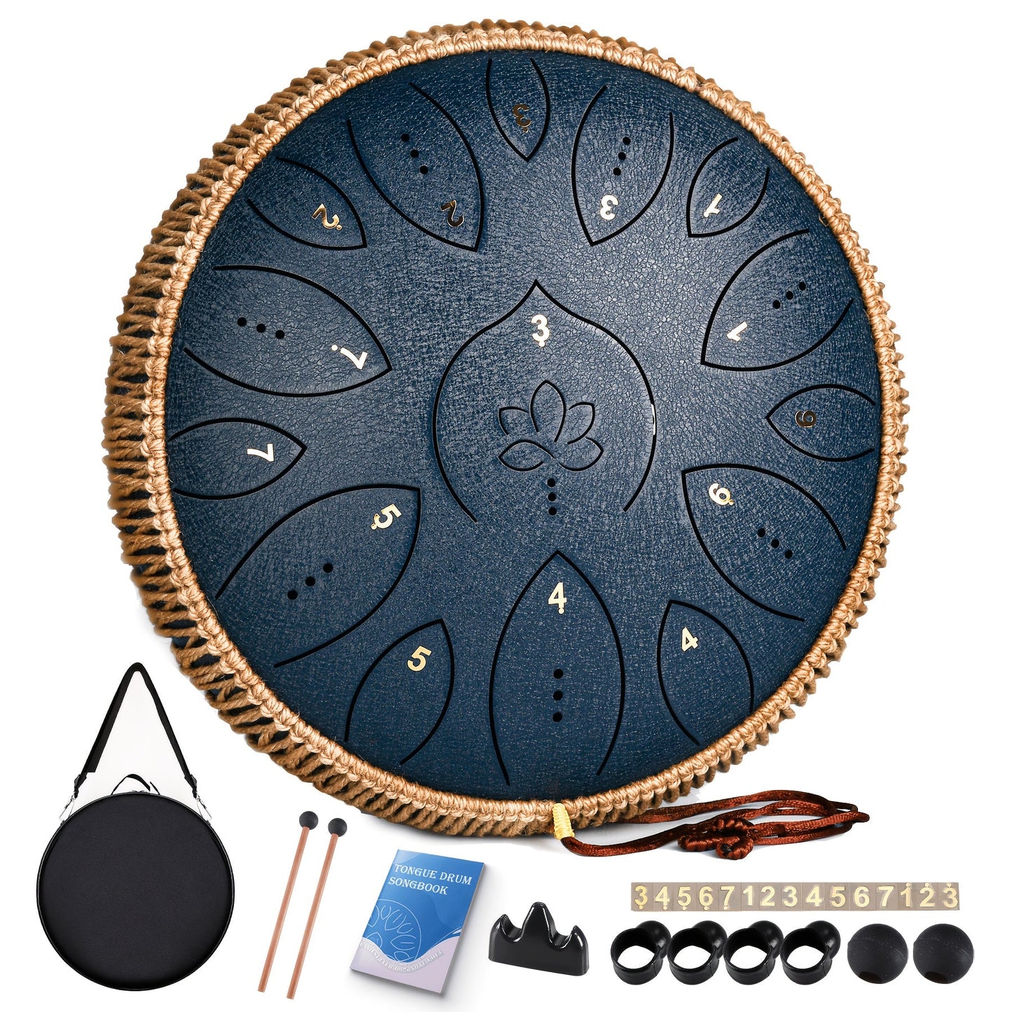 Steel Tongue Drum, 13-Inch 15-Note shown in the Navy Blue option