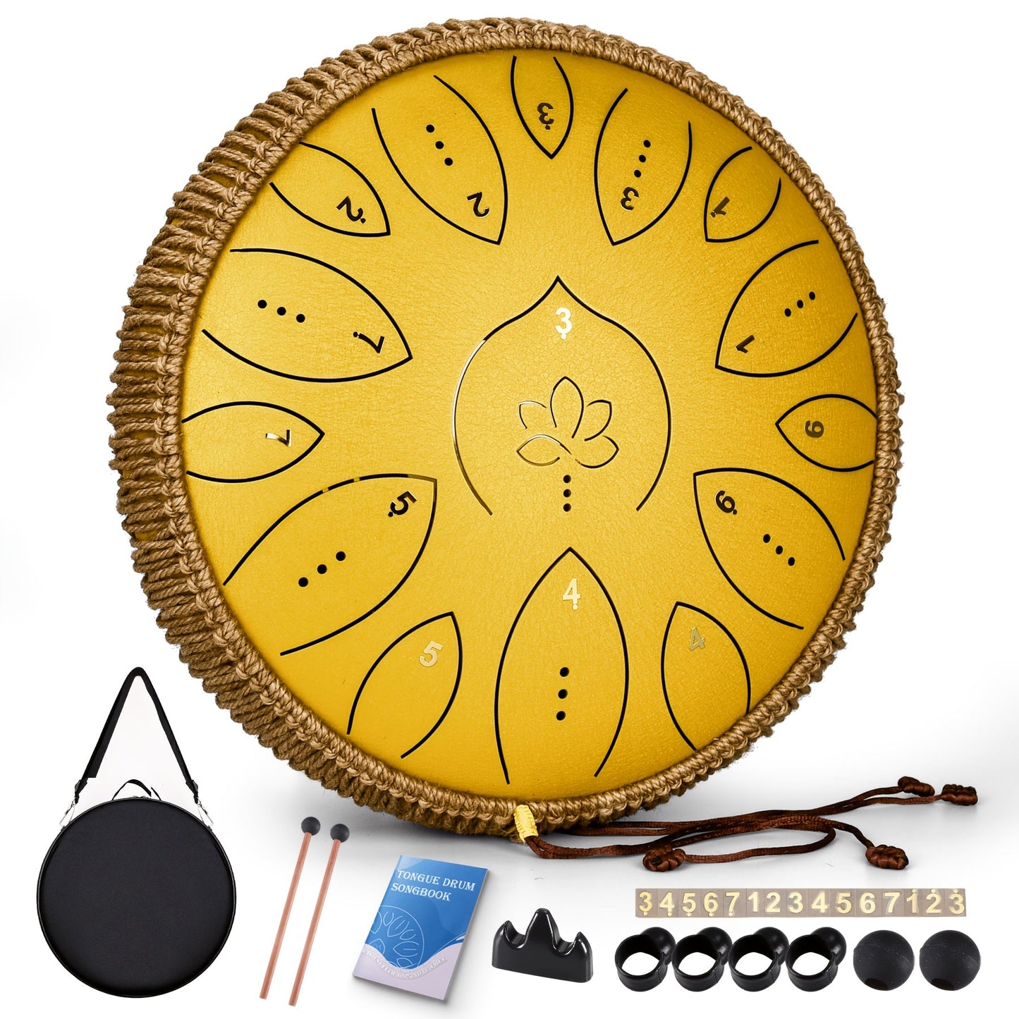 Steel Tongue Drum, 13-Inch 15-Note shown in the Yellow option