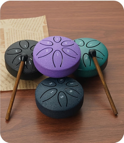 Steel Tongue Drum, 3-Inch 6-Tone Mini Set with Mallets and Learning Guide detail image - detail view 15