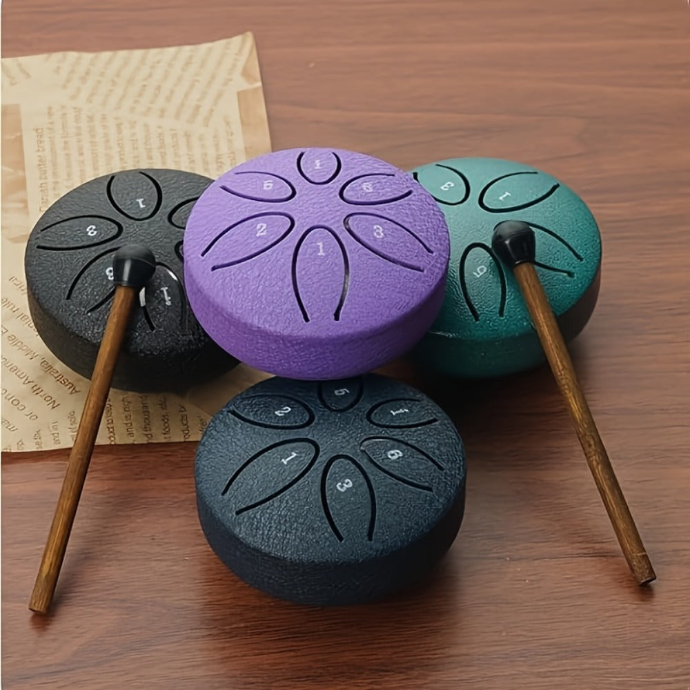 Steel Tongue Drum, 3-Inch 6-Tone Mini Set with Mallets and Learning Guide detail image - detail view 8