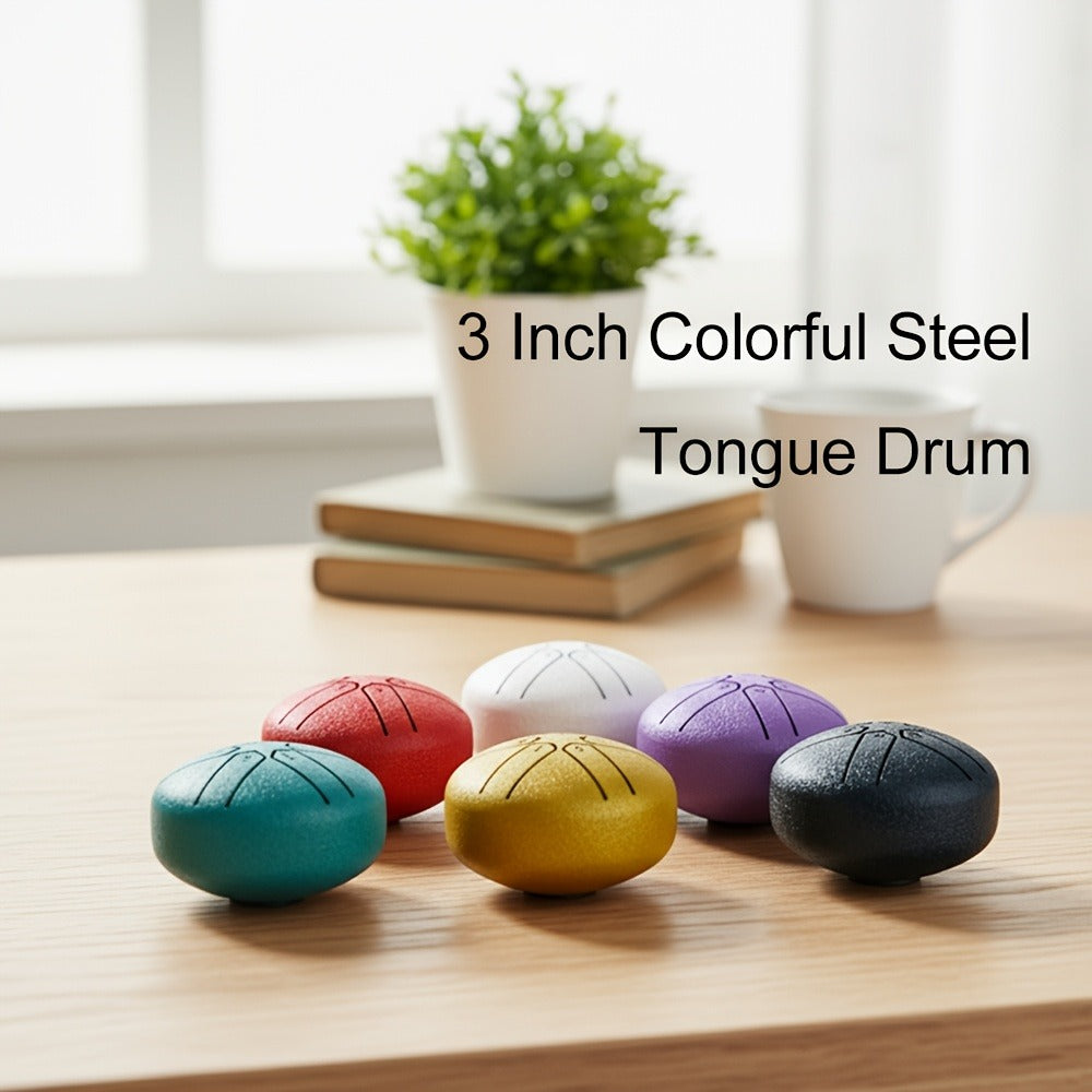 Steel Tongue Drum, 3-Inch 6-Tone Travel Rain Drum for Outdoor Music detail image - detail view 6