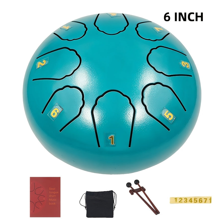 Steel Tongue Drum, 8-Inch 11-Note shown in the 6 Inch-Cowrie Lake Blue option