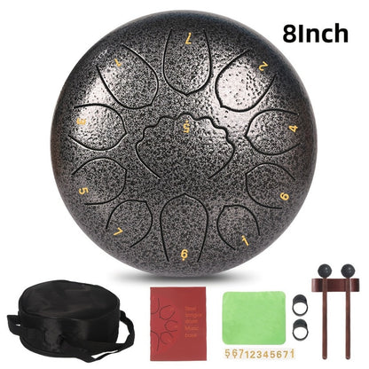 Steel Tongue Drum, 6/8-Inch 8/11-Note Set with Bag, Mallets and Music Book detail image - detail view 3