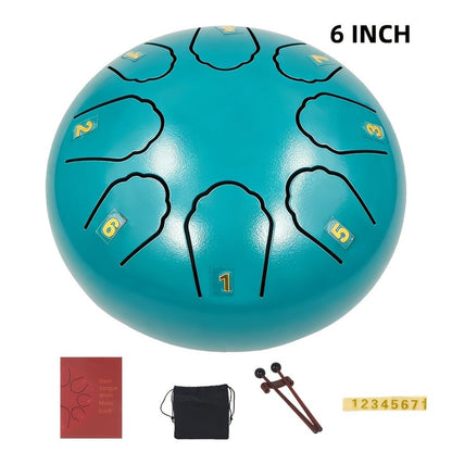 Steel Tongue Drum, 6/8-Inch 8/11-Note Set with Bag, Mallets and Music Book detail image - detail view 9