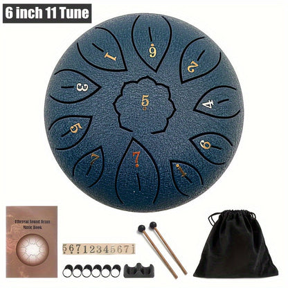 Steel Tongue Drum, 6-Inch 11-Note shown in the Navy Blue option