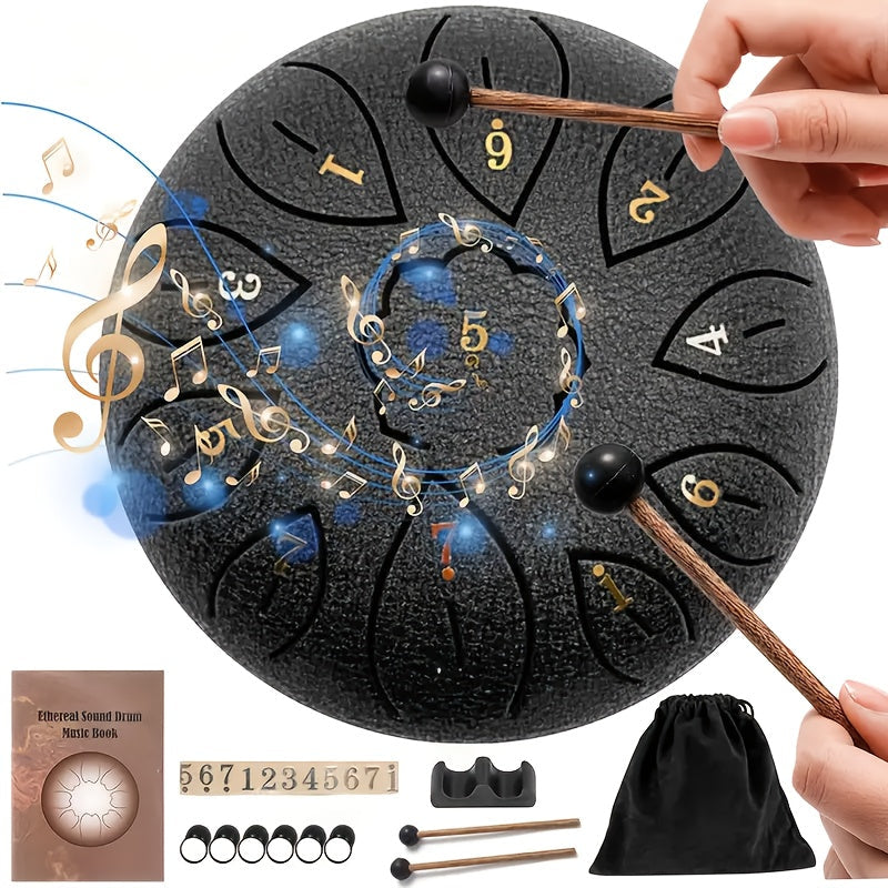 Steel Tongue Drum, 11-Note shown in the Black option