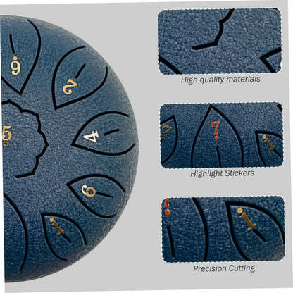 Steel Tongue Drum, 6-Inch 11-Note Set with Drumstick, Bag and Music Book detail image - detail view 11