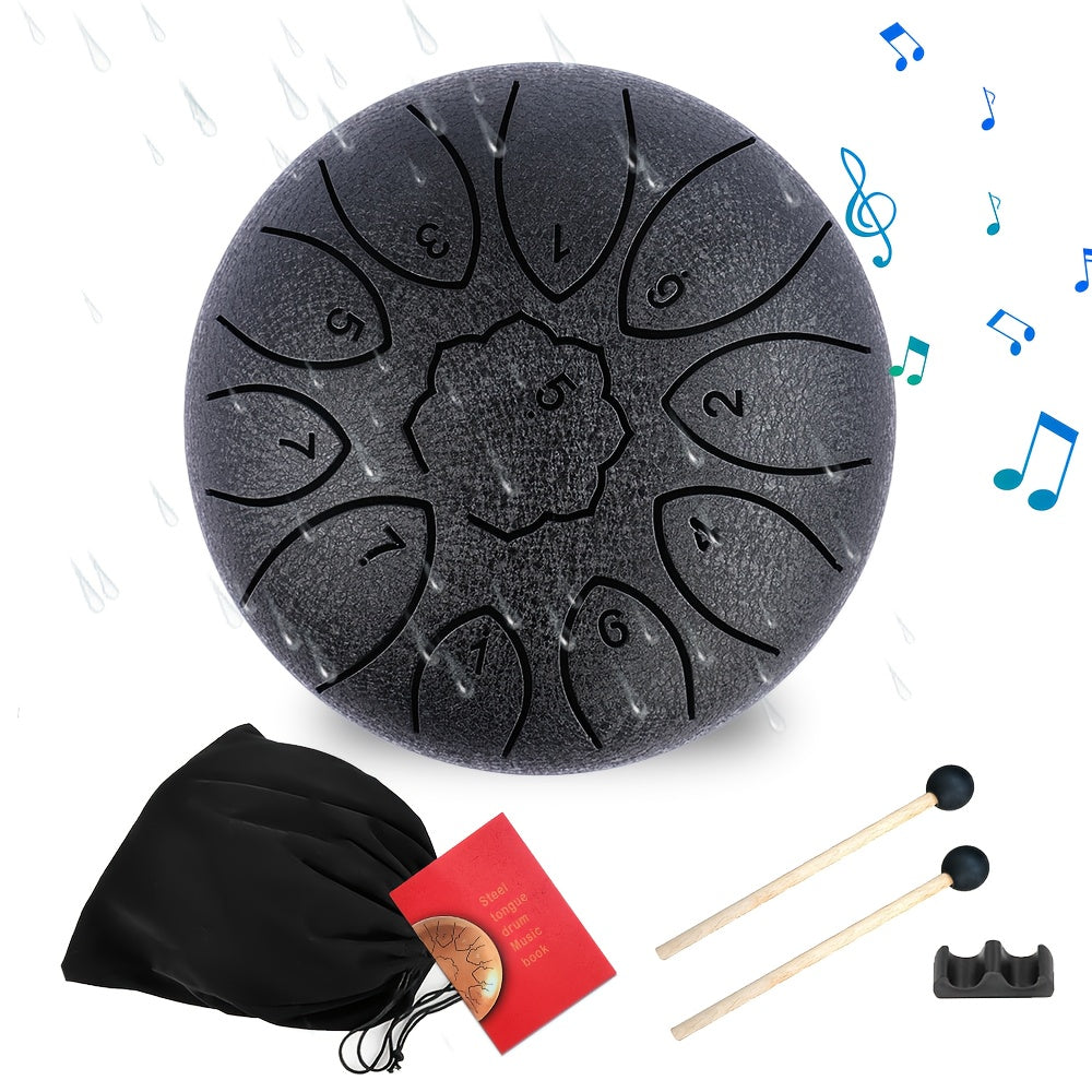 Steel Tongue Drum, 6-Inch 11-Note shown in the Black option