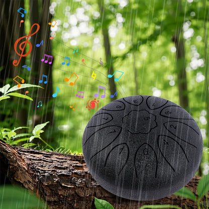 Steel Tongue Drum, 6-Inch 11-Note Set with Drumsticks and Music Book detail image - detail view 9