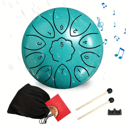Steel Tongue Drum, 6-Inch 11-Note shown in the Green option