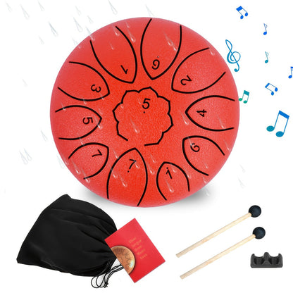 Steel Tongue Drum, 6-Inch 11-Note shown in the Red option