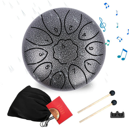 Steel Tongue Drum, 6-Inch 11-Note shown in the Silvery Grey option