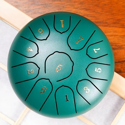 Steel Tongue Drum, 6-Inch 11-Tone Set with Tote, Mallets and Finger Cots detail image - detail view 5