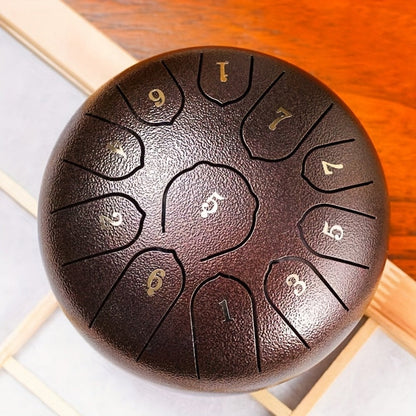 Steel Tongue Drum, 6-Inch 11-Tone Set with Tote, Mallets and Finger Cots detail image - detail view 6