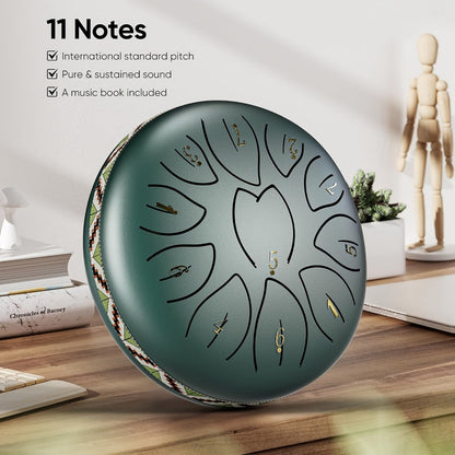 Steel Tongue Drum, 6-Inch 8-Tone Hand Drum with Mallet and Sheet Music detail image - detail view 16