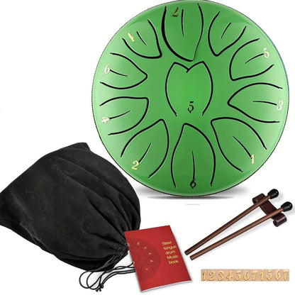 Steel Tongue Drum, 6-Inch 8-Tone Hand Drum with Mallet and Sheet Music detail image - detail view 19