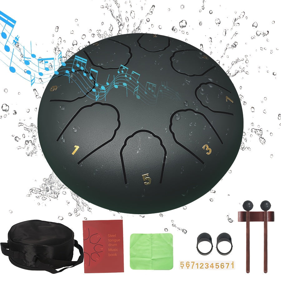 Steel Tongue Drum, 8-Inch 11-Note shown in the 6inch-Black option