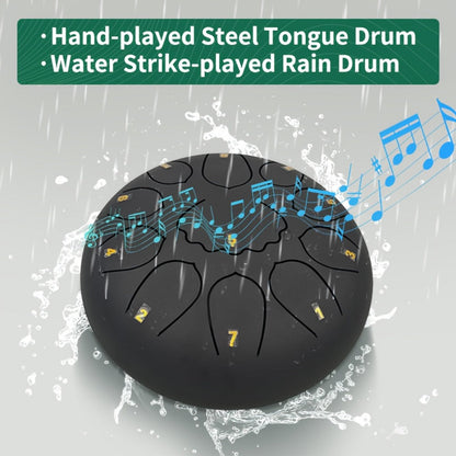 Steel Tongue Drum, 8-Inch 11-Note Rain Drum Set with Bag and Mallet Holder detail image - detail view 14