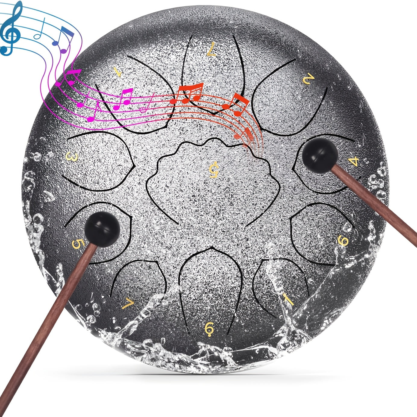 Steel Tongue Drum, 8-Inch 11-Note shown in the Starlight Silvery option