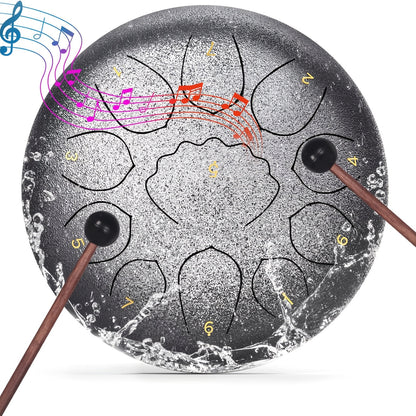 Steel Tongue Drum, 8-Inch 11-Note shown in the Starlight Silvery option