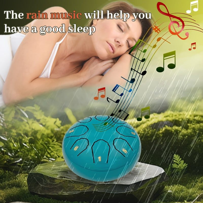 Steel Tongue Drum, 8-Inch 11-Note shown in the 6in Shell Shaped-Lake Blue option