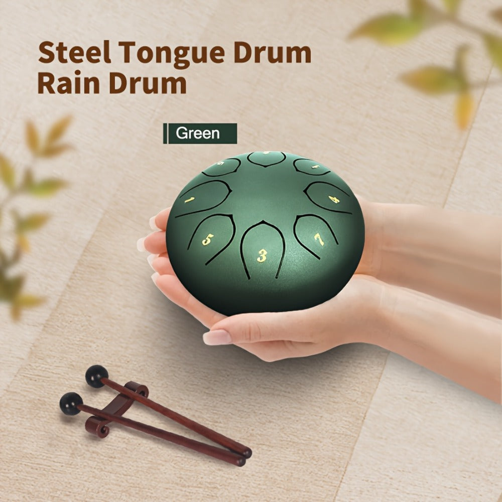 Steel Tongue Drum, 8-Inch 11-Tone Set with Bag, Mallets and Music Book detail image - detail view 16