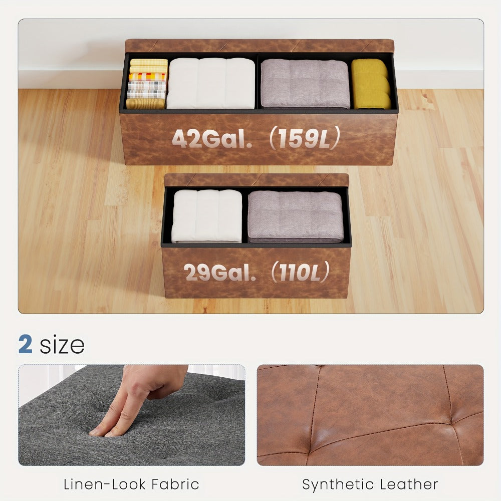 Storage Ottoman with Hidden Storage for Organized Everyday Storage in Living Room detail image