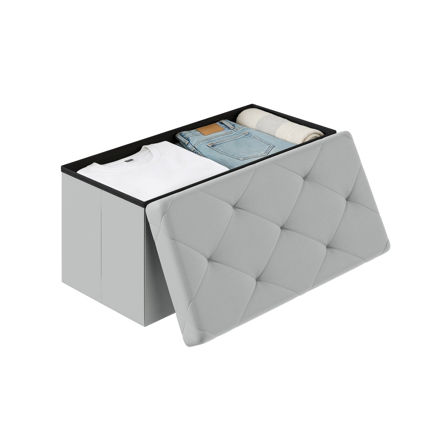 Storage Ottoman shown in the Grey, 30 Inch option