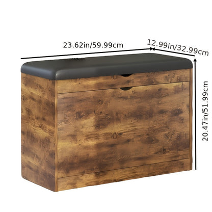 Storage Stool with Hidden Storage and Padded Seat for Entryway detail image - detail view 6