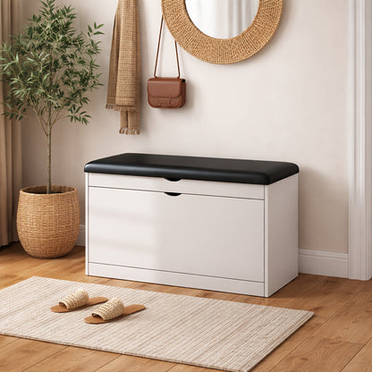 Storage Stool shown in the White option