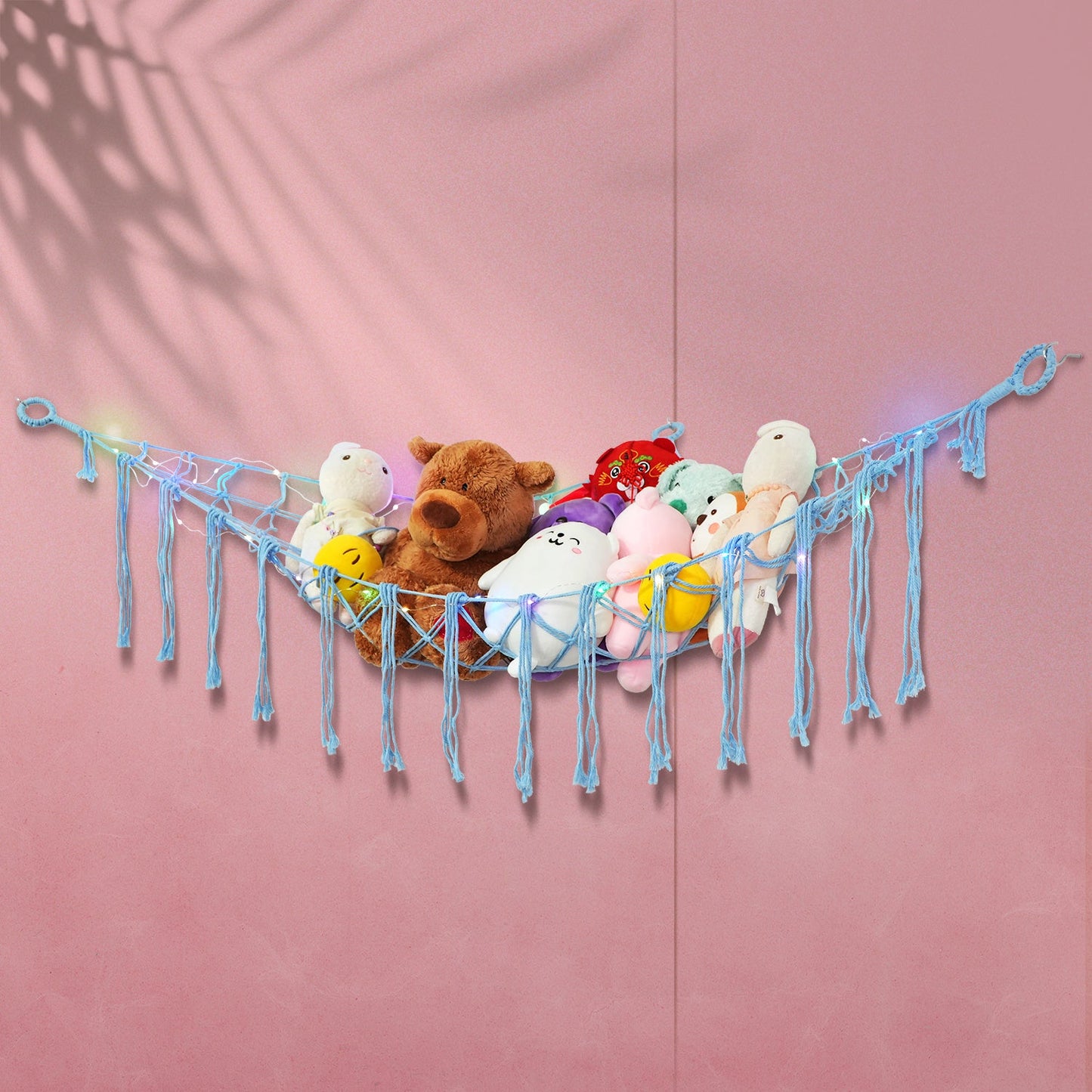 Stuffed Animal Storage Hammock with LED Lighting and Washable Cover for Kids' Room detail image - detail view 10