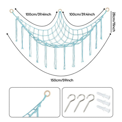 Stuffed Animal Storage Hammock with LED Lighting and Washable Cover for Kids' Room detail image - detail view 11