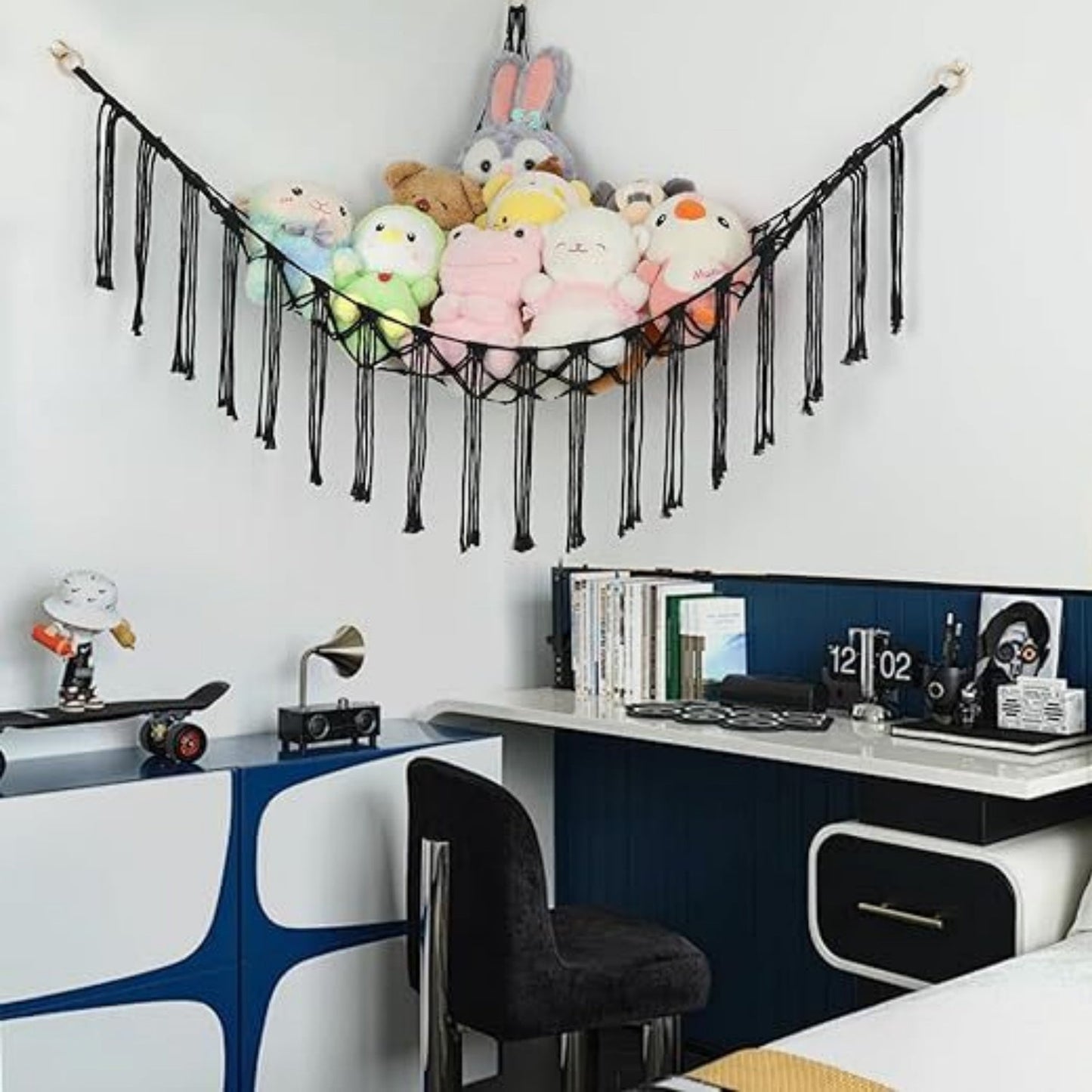 Stuffed Animal Storage Hammock with LED Lighting and Washable Cover for Kids' Room detail image - detail view 13