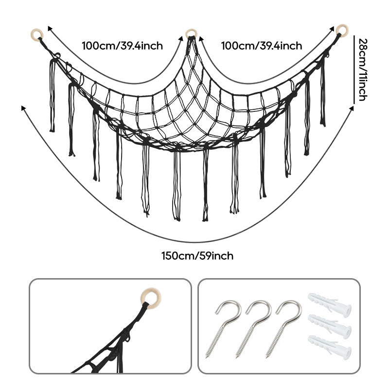 Stuffed Animal Storage Hammock with LED Lighting and Washable Cover for Kids' Room detail image - detail view 14