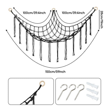 Stuffed Animal Storage Hammock with LED Lighting and Washable Cover for Kids' Room detail image - detail view 14