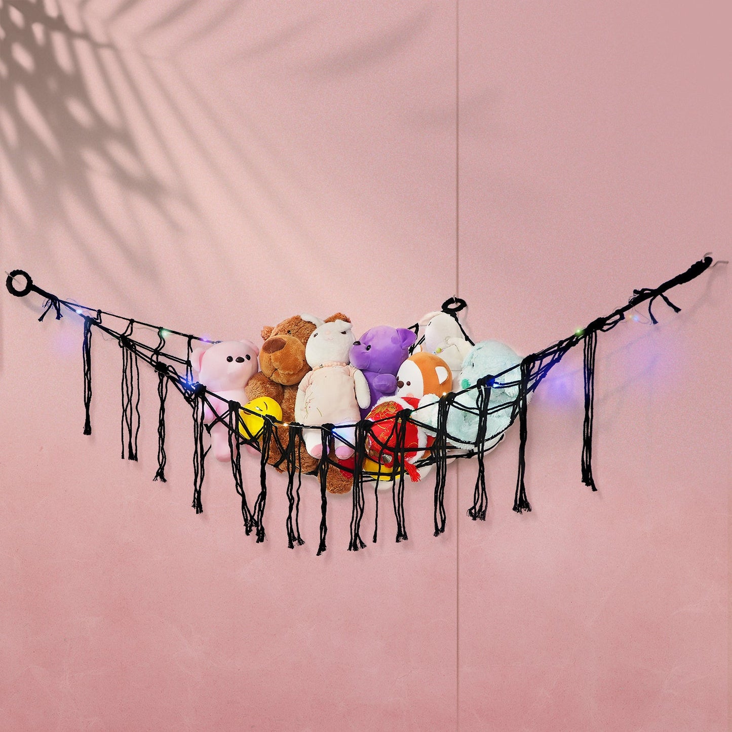 Stuffed Animal Storage Hammock with LED Lighting and Washable Cover for Kids' Room detail image - detail view 15