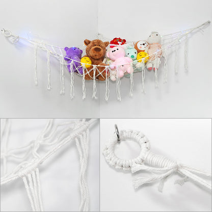 Stuffed Animal Storage Hammock with LED Lighting and Washable Cover for Kids' Room detail image - detail view 3