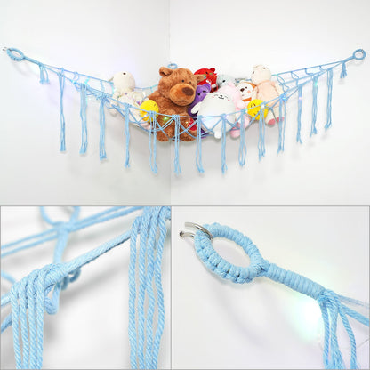 Stuffed Animal Storage Hammock with LED Lighting and Washable Cover for Kids' Room detail image - detail view 9