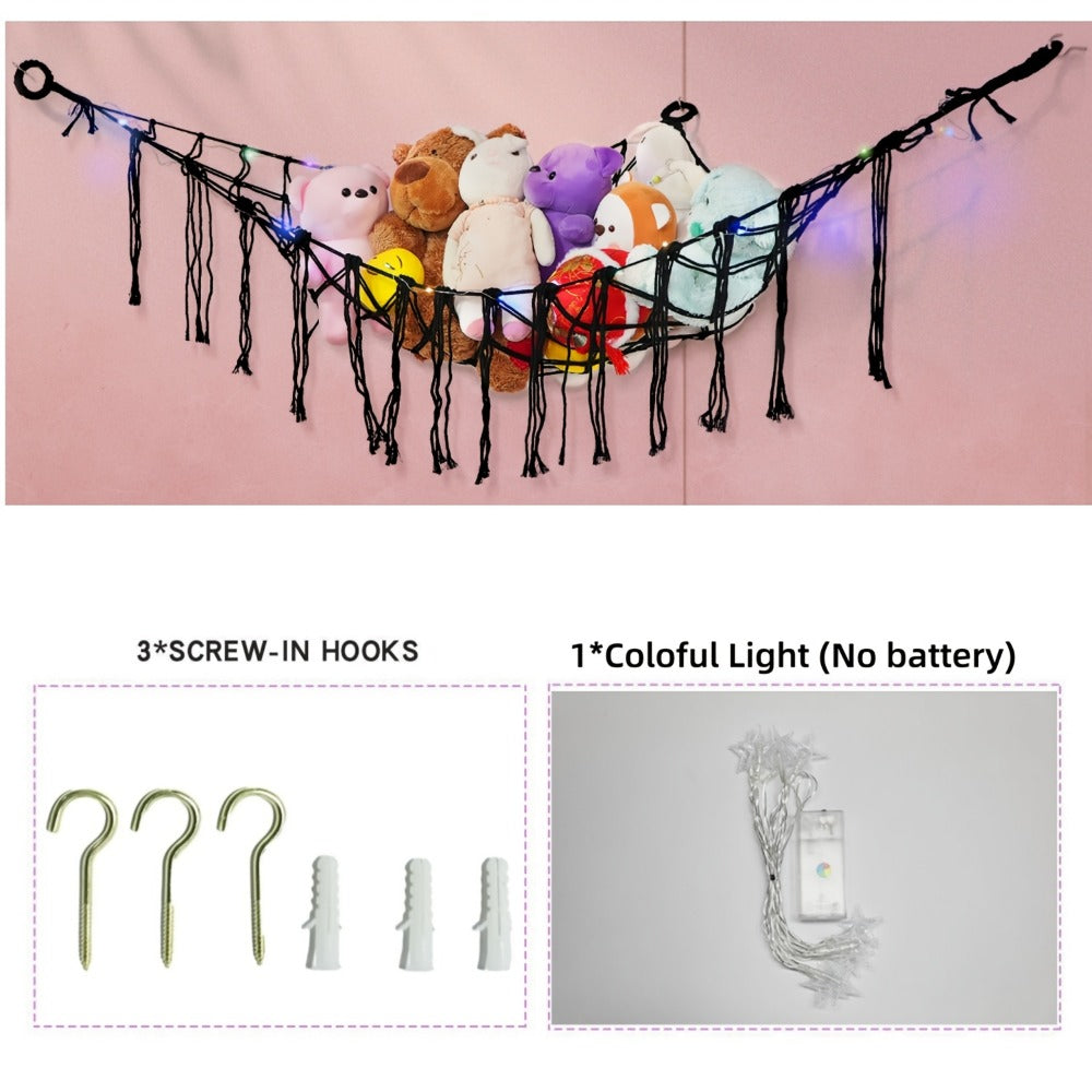 Stuffed Animal Storage Hammock with LED Lighting and Washable Cover detail image - detail view 3