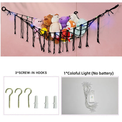 Stuffed Animal Storage Hammock with LED Lighting and Washable Cover detail image - detail view 3