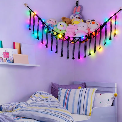 Stuffed Animal Storage Hammock with LED Lighting and Washable Cover detail image - detail view 5