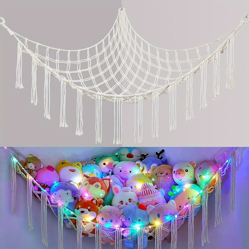 Stuffed Animal Storage Hammock with LED Lighting and Washable Cover detail image - detail view 8