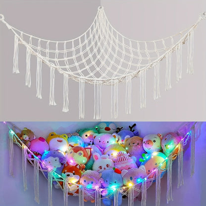 Stuffed Animal Storage Hammock with LED Lighting and Washable Cover detail image - detail view 8