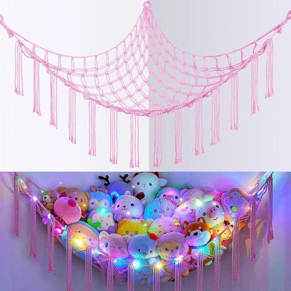 Stuffed Animal Storage Hammock with LED Lighting and Washable Cover detail image - detail view 9