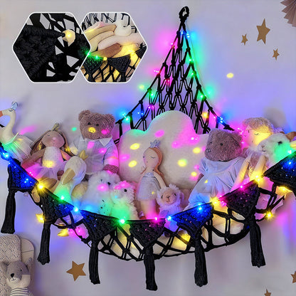 Toy Hammock shown in the Black With Lights option