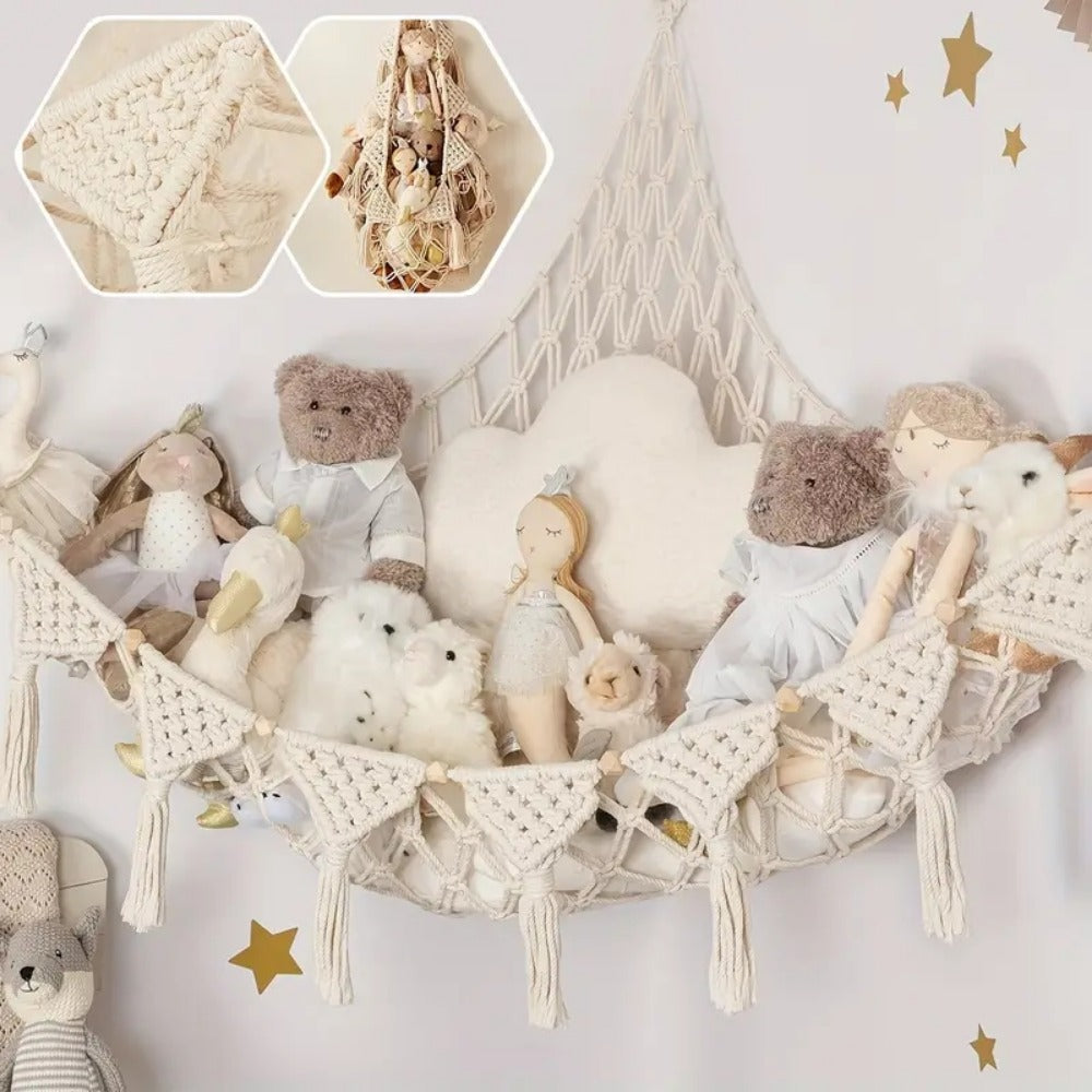Stuffed Animal Storage Hammock with LED Lighting for Kids' Room detail image - detail view 10