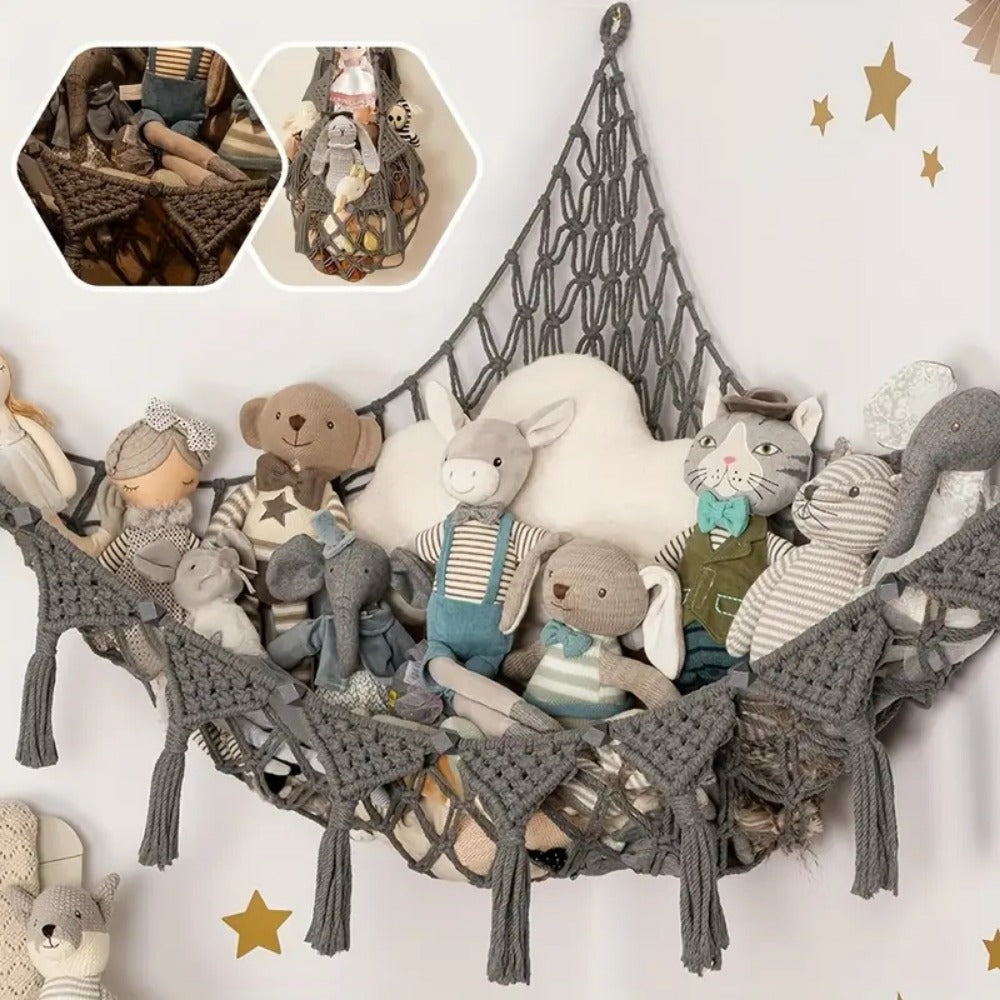 Stuffed Animal Storage Hammock with LED Lighting for Kids' Room detail image - detail view 11