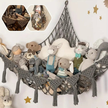 Stuffed Animal Storage Hammock with LED Lighting for Kids' Room detail image - detail view 11
