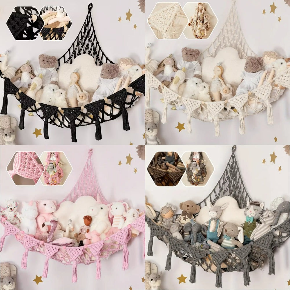 Stuffed Animal Storage Hammock with LED Lighting for Kids' Room detail image - detail view 13